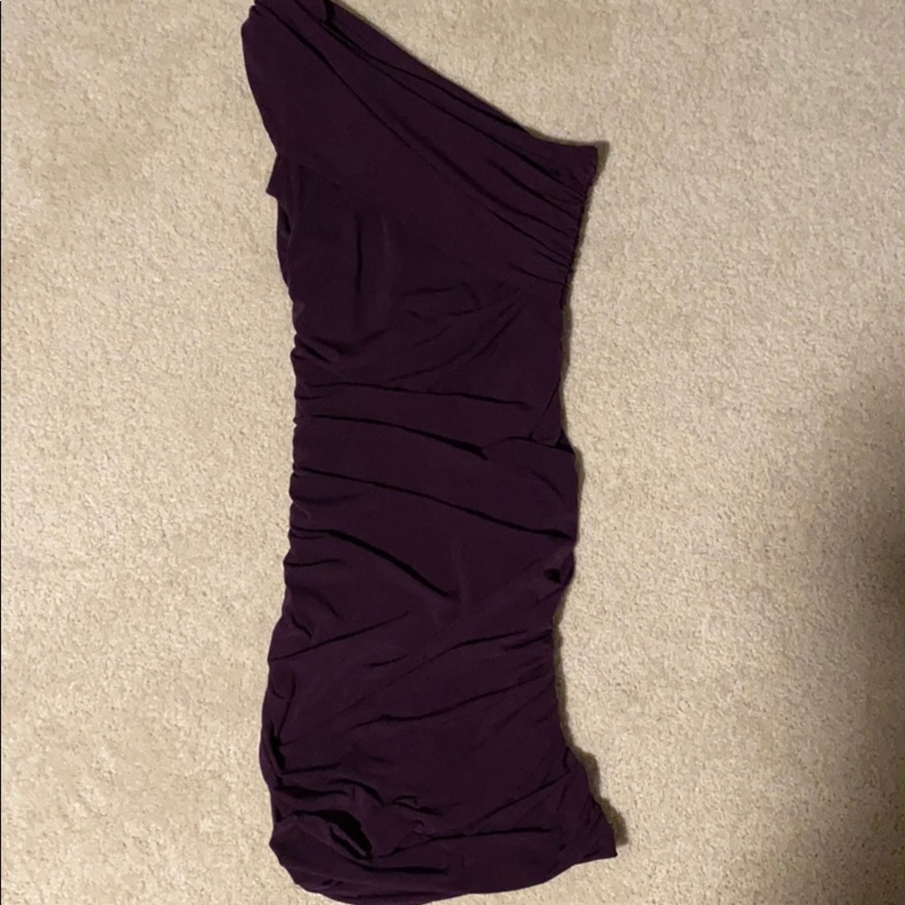 PLUM TIGHT ONE SLEEVE DRESS